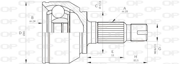 OPEN PARTS Liigendlaager, veovõll CVJ5567.10